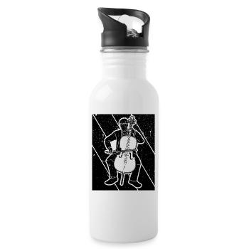 Cello cello player cellist - Water bottle with straw - white - Right