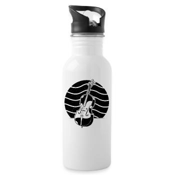 Cello cello player cellist - Water bottle with straw - white - Right