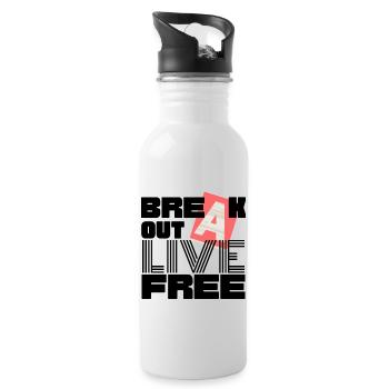 BREAK OUT one - Trinkflasche mit integriertem Trinkhalm - Weiß - Rechts