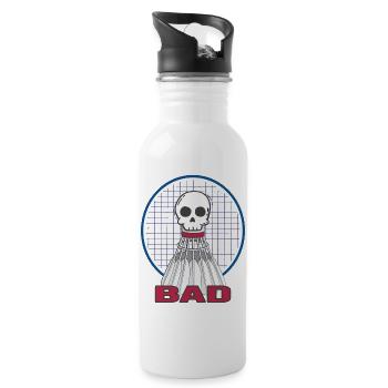 badminton player shuttlecock badminton - Water bottle with straw - white - Right
