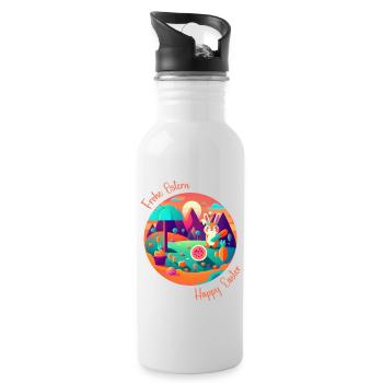 Happy Easter | Happy Easter | Illustration - Water bottle with straw - white - Right