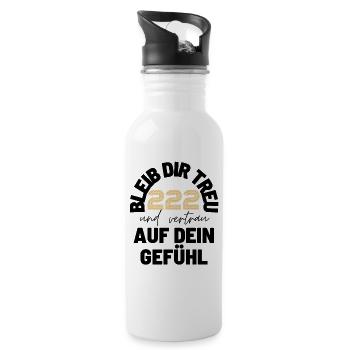 Engelszahlen 222 Nummerologie Geschenkidee - Trinkflasche mit integriertem Trinkhalm - Weiß - Rechts