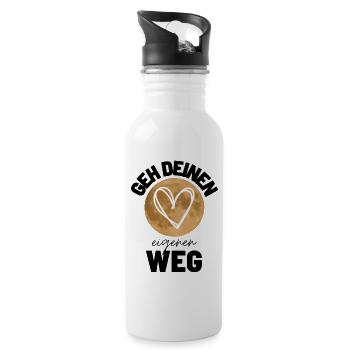 Sprücheshirts Motivationssprüche Motivationsspruch - Trinkflasche mit integriertem Trinkhalm - Weiß - Rechts