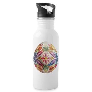 Colorful Easter egg and spring decoration - Water bottle with straw - white - Right