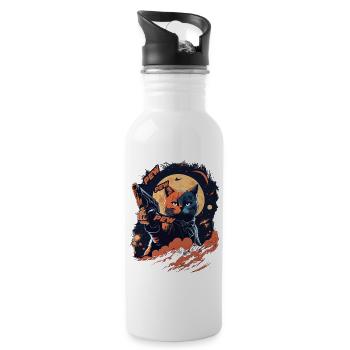 Pew Pew Pew - Water bottle with straw - white - Right