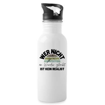 Sprücheshirts MOTIVATION Motivationssprüche - Trinkflasche mit integriertem Trinkhalm - Weiß - Rechts