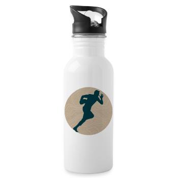 rugby player - Water bottle with straw - white - Right