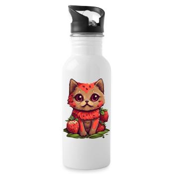 Ragamuffin Strawberry Idée cadeau - Gourde avec paille intégrée - blanc - Droite