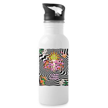 Psychedelic trip - Trinkflasche mit integriertem Trinkhalm - Weiß - Rechts