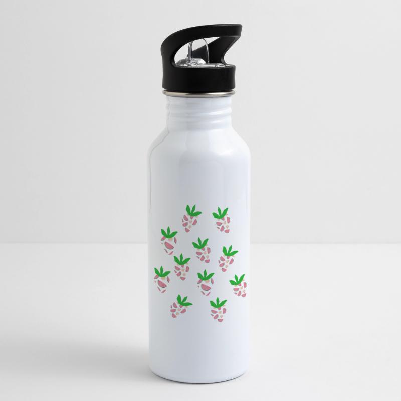 Melone oder Erdbeere? Trinkflasche mit integriertem Trinkhalm