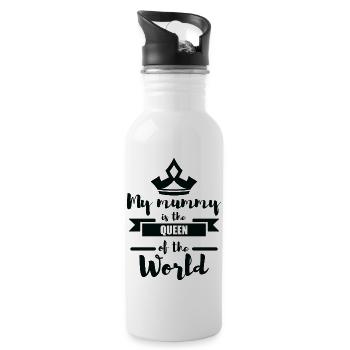 Lustiges Mutter Geschenk Mom Muttertag - Trinkflasche mit integriertem Trinkhalm - Weiß - Rechts
