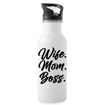 Lustiges Mutter Geschenk Mom Muttertag - Trinkflasche mit integriertem Trinkhalm - Weiß - Rechts