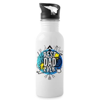 Best Dad Ever - Water bottle with straw - white - Right