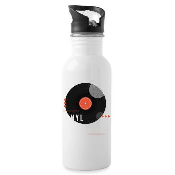 Vinyl Enthusiast - Trinkflasche mit integriertem Trinkhalm - Weiß - Rechts