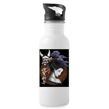 Geisha and Ghosts - Trinkflasche mit integriertem Trinkhalm - Weiß - Rechts