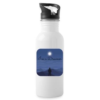 I'm a dreamer - Water bottle with straw - white - Right