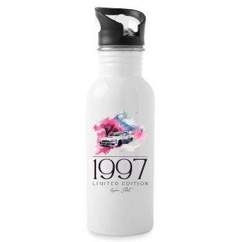 Tokio 1997 - Trinkflasche mit integriertem Trinkhalm - Weiß - Rechts