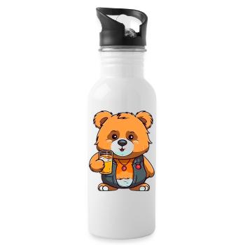 father beer - Trinkflasche mit integriertem Trinkhalm - Weiß - Rechts