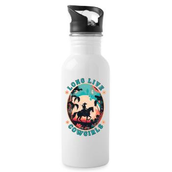 Long Live Cowgirls - Water bottle with straw - white - Right