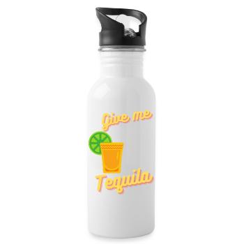 Give me Tequila Bar Trinken Junggesellenabschied - Trinkflasche mit integriertem Trinkhalm - Weiß - Rechts