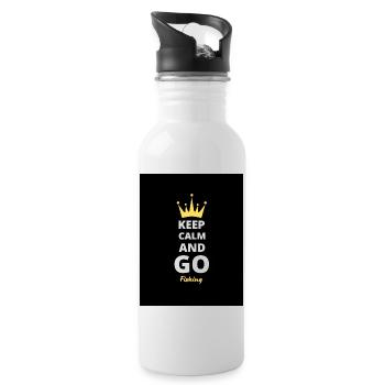 Keep Calm And Go Fish T-Shirt - Gourde avec paille intégrée - blanc - Droite