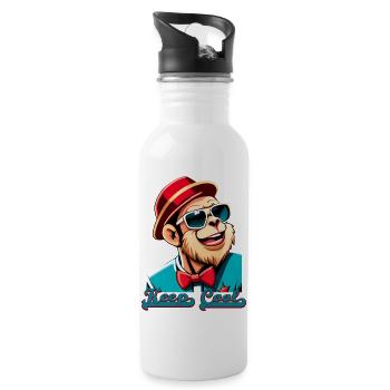 keep cool - Trinkflasche mit integriertem Trinkhalm - Weiß - Rechts