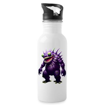 Purple Green Monster - Trinkflasche mit integriertem Trinkhalm - Weiß - Rechts