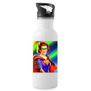 Super maman! - Gourde avec paille intégrée - blanc - Droite