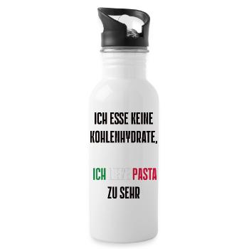 Spruch 3 - Trinkflasche mit integriertem Trinkhalm - Weiß - Rechts