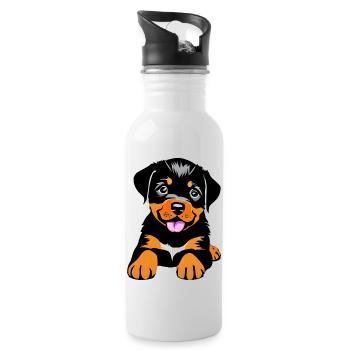 Chiot Chiens Rottweiler Chien Rottweiler Chiot - Gourde avec paille intégrée - blanc - Droite
