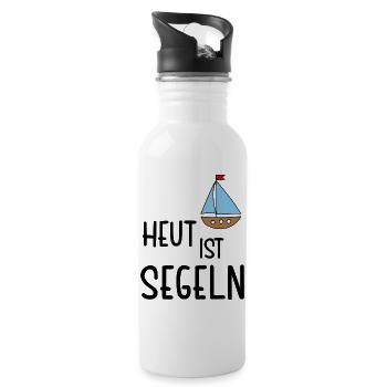 Segler - Trinkflasche mit integriertem Trinkhalm - Weiß - Rechts