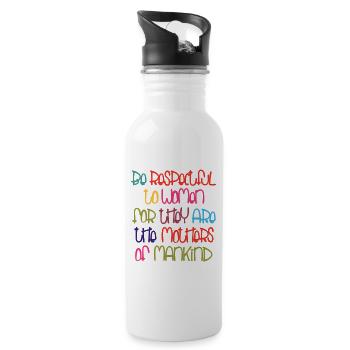 Be Respectful - Water bottle with straw - white - Right
