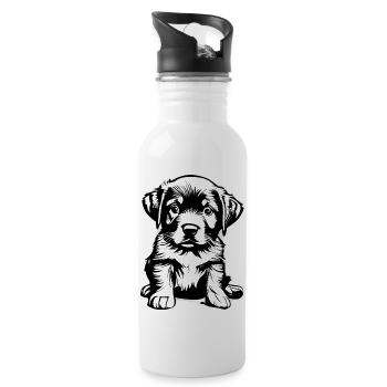 Dogs Puppy Golden Retriever Dog Owners - Water bottle with straw - white - Right
