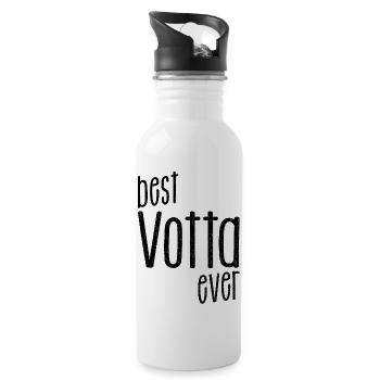 best Votter ever, bester Papa aller Zeiten Dialekt - Trinkflasche mit integriertem Trinkhalm - Weiß - Rechts