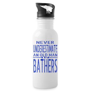 Father Humor Compost Father Day Shirt - Water bottle with straw - white - Right