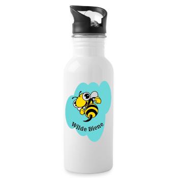 Wilde Biene - Trinkflasche mit integriertem Trinkhalm - Weiß - Rechts