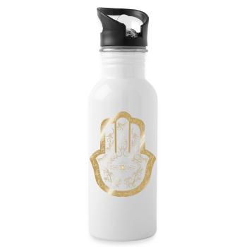 Hamsa Main d’or Fatima - Gourde avec paille intégrée - blanc - Droite