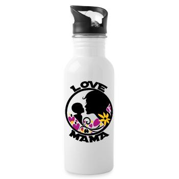 L’AMOUR DE MAMAN - LOVE MAMA - Gourde avec paille intégrée - blanc - Droite