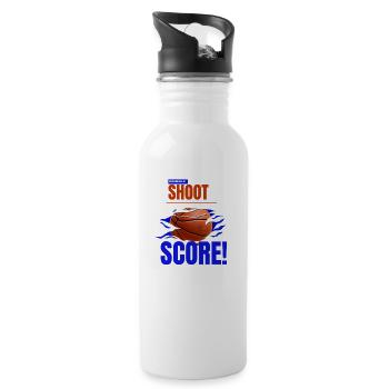 Dribble Shoot Score Basketball - Trinkflasche mit integriertem Trinkhalm - Weiß - Rechts