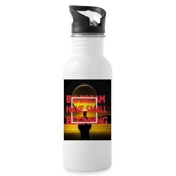 Große Träume haben einen kleinen Anfang - Trinkflasche mit integriertem Trinkhalm - Weiß - Rechts