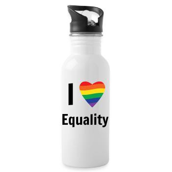 Love Without Boundaries-fight for equality design - Water bottle with straw - white - Right