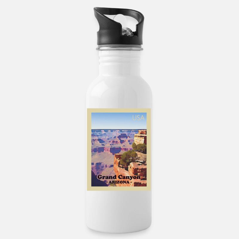 Parc national du Grand Canyon - Gourde avec paille intégrée - blanc