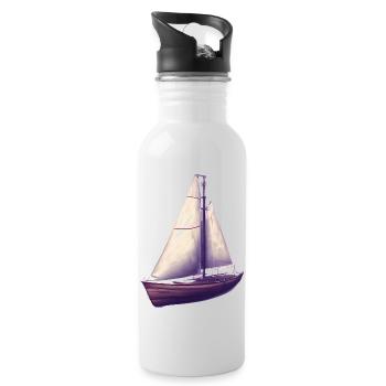 Sailing Sailing Ship Sailboat Sailing Sailing Sailor - Water bottle with straw - white - Right