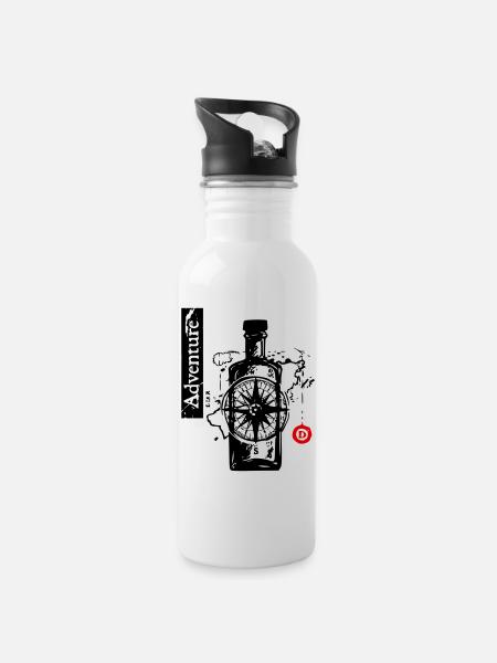 Voyage d’aventure - Gourde avec paille intégrée - blanc