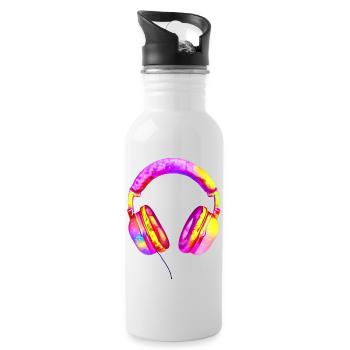 Headphones Gamer Musicians Singers Listen to music Singing - Water bottle with straw - white - Right