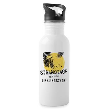 SOMMER ich bin dann soweit - HELLO SUMMER - Trinkflasche mit integriertem Trinkhalm - Weiß - Rechts