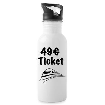 49 ticket bzw Deutschlandticket - Trinkflasche mit integriertem Trinkhalm - Weiß - Rechts