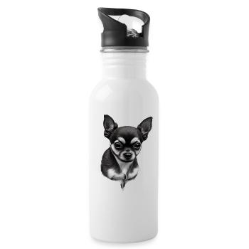 Mignon Chihuahua à poil court - Gourde avec paille intégrée - blanc - Droite