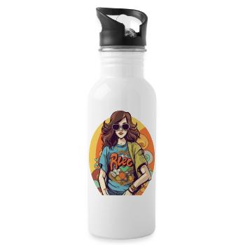 Helen hippie - Water bottle with straw - white - Right