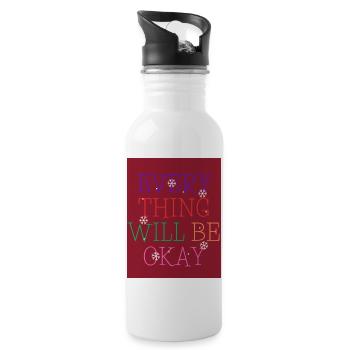 Rouge Flocons de neige Noël Occasion T shirt - Gourde avec paille intégrée - blanc - Droite